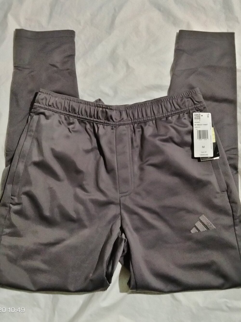 NWT Adidas Men’s Tricot Tapered Track Pants Grey Ankle Zip KD3637 Medium